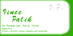 vince palik business card